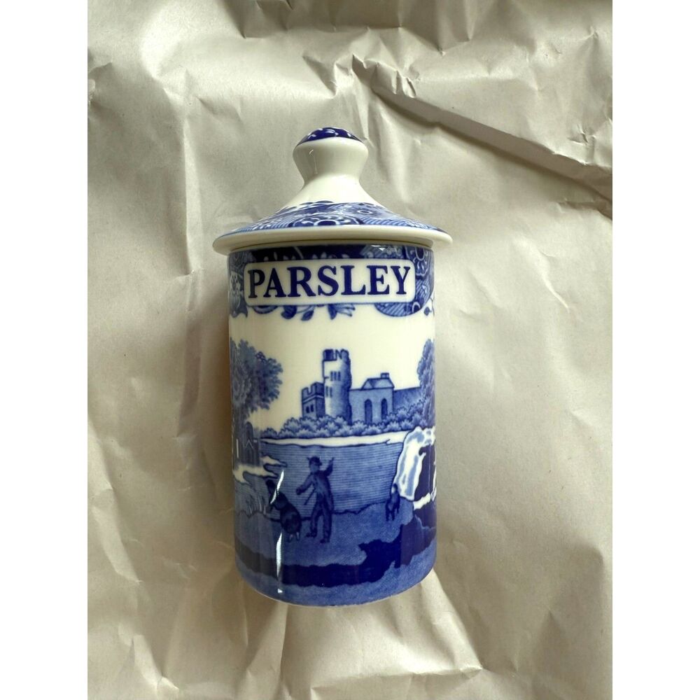 Spode Blue Italian Parsley Spice Jar NEW